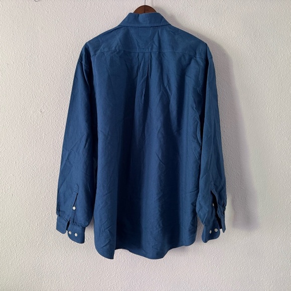 Vintage Tommy Hilfiger Button Down Shirt Blue XL Mens Preppy Classic Timeless - Picture 10 of 11